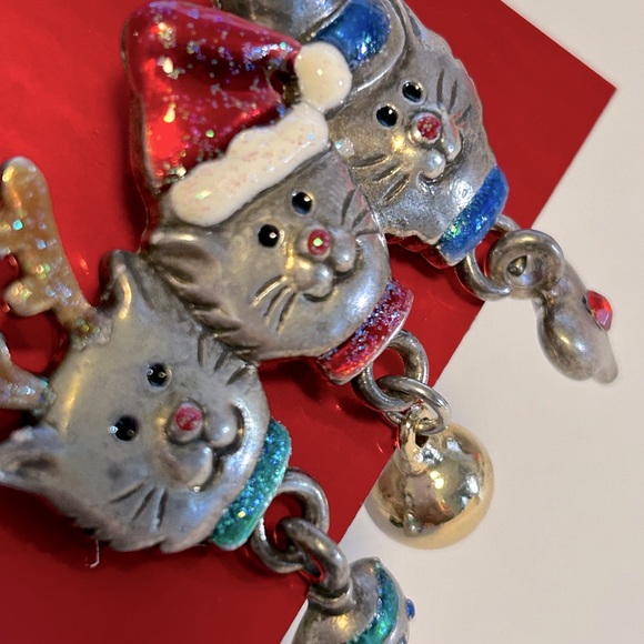 CHRISTMAS Cat BROOCH - Picture 3 of 4